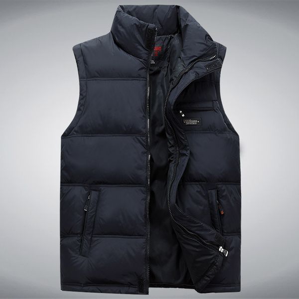 

new mens jacket sleeveless veste homme winter fashion casual coats male down men's vest thickening waistcoat, Black;white