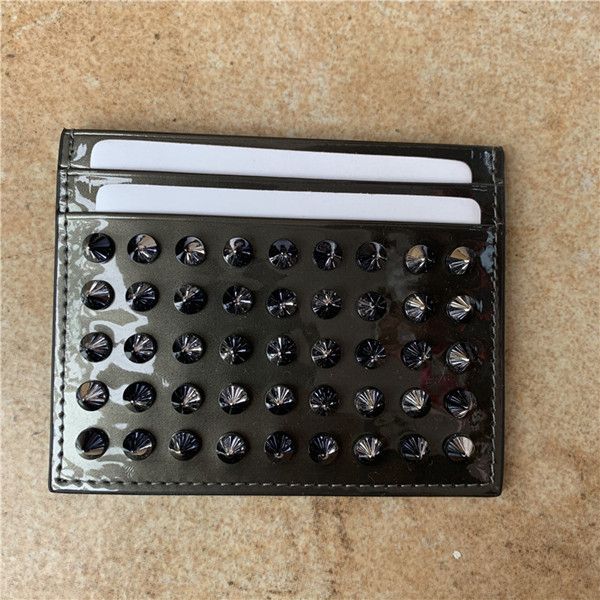 

wallets multicolor leather wallet red edge black edge rivet delicate hardware card holder men and women business card holder, Brown;gray