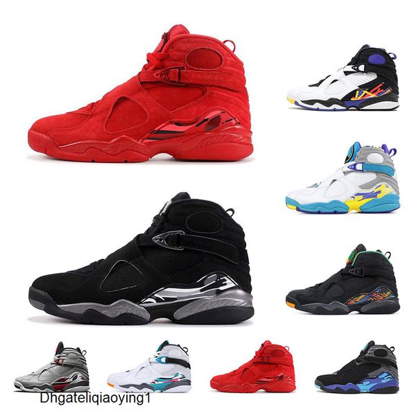 

8s basketball shoes 2020 men's sports aqua white valentines day reflective 3m bugs bunny 8 mens trainers running shoes, Black