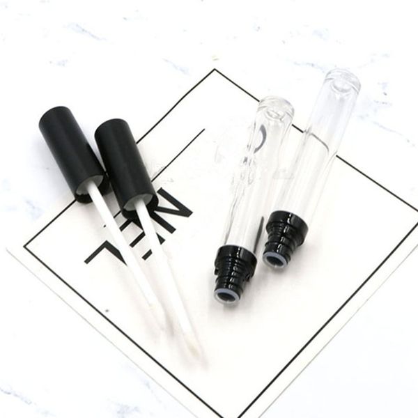 

5ml empty pla tic lipglo tube empty tran parent beauty tool ample refillable lip glo bottle with matte cap f1734