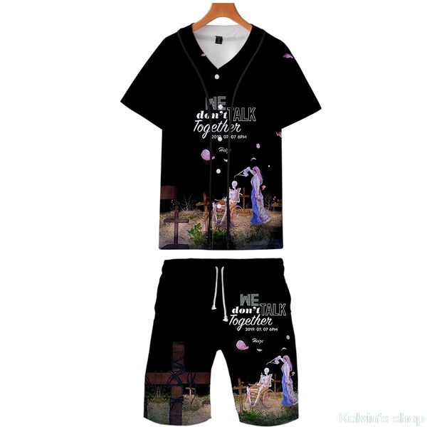 

heize t shirts 2019 new fashion shirts for mens funny cartoon printed and shorts set 2019 summer and tees hip-hop, White;black