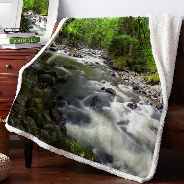 

лесной ручей река теплого мягкого одеяла диванов плюшевые одеяло покрывало одеяло корабль падение главной украшения