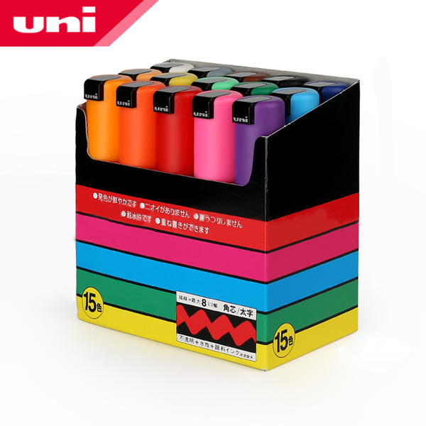 

uni posca pc-8k paint marker pen 8 colors 15 colors suit wide nib 8mm water-based poster advertising graffiti pen