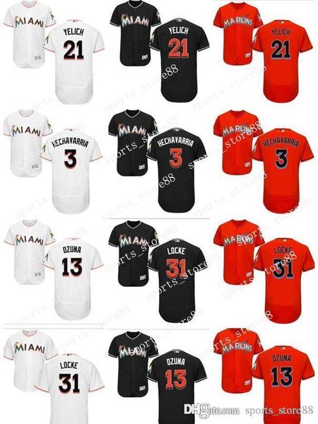 

custom men women marlins jersey 3 adeiny hechavarria 13 marcell ozuna 21 christian yelich 31 jeff locke orange baseball jerseys, Blue;black