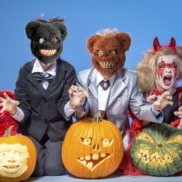 

plush bloody bear rabbit creepy horror plush mask halloween masquerade costume props diy cosplay prank toy halloween supplies
