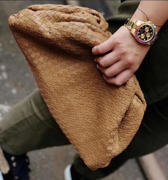 

designer-shape magnet knitting 2019 new fashion genuine leather handmade girls handbag big 38cm