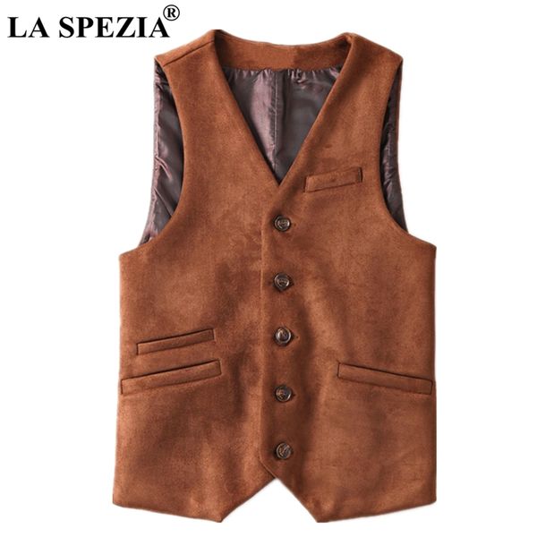 

la spezia artificial leather vest men brown suede fabric waistcoat spring male slim fit suit vest sleeveless jacket asia size, Black;white