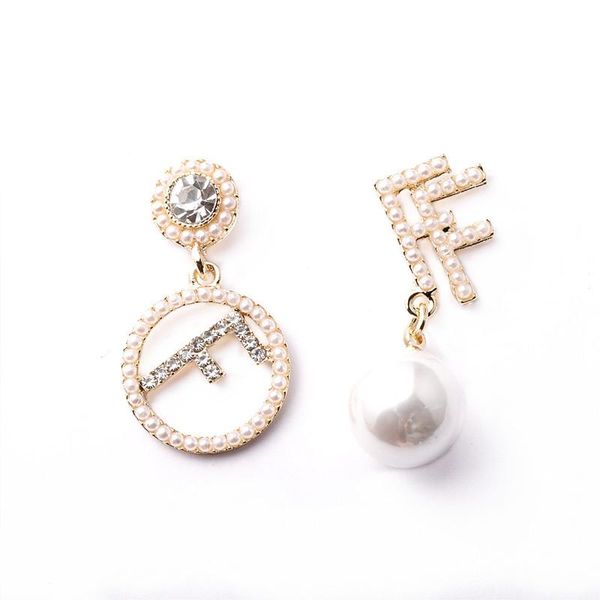

2019dongdaemun new fashion multi-purpose jewelry letter beads crystal round tassel asymmetric earrings, style, Silver