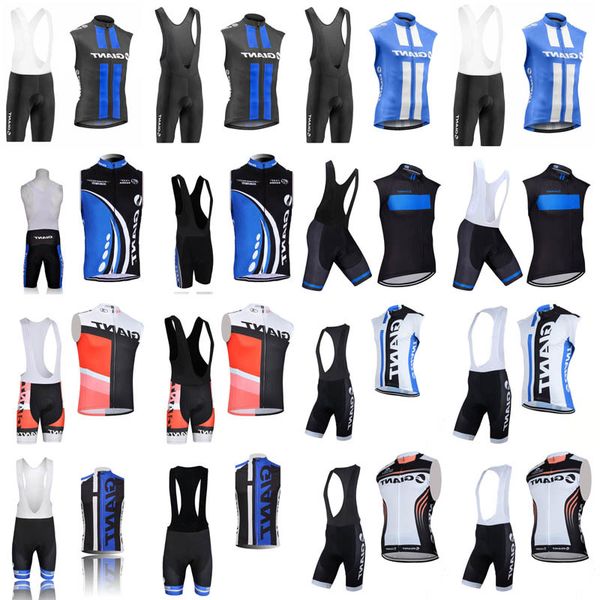 

giant team cycling sleeveless jersey vest bib shorts sets summer ropa ciclismo quick dry racing bicycle mtb cycling sportswear 2443l, Black;red
