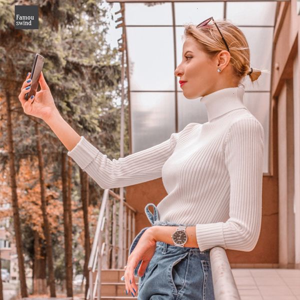 

продажа свитер на входы 2019 весна женщины рубашки водолазки трикотажные свободного покроя мягкий джемпер мода тонкий эластичность роковой п, White;black