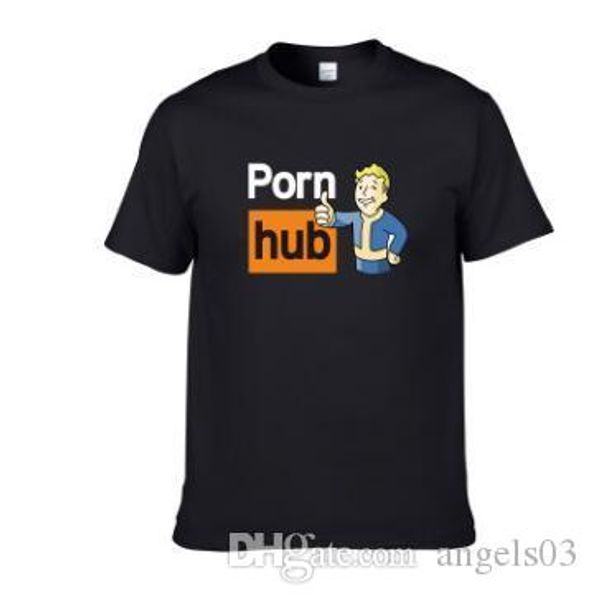 

men's t-shirt famous pornhud letters personalized loose logo printing sweatshirts trend fashion round neck men's clothing high qua, White;black