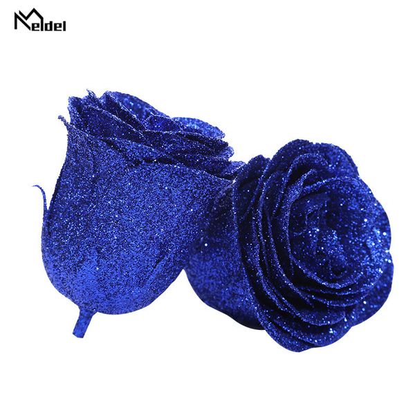 

meldel artificial rose flower head crystal glitter rose flower head 1 box 30 pcs bling bling home wedding decor valentines gift