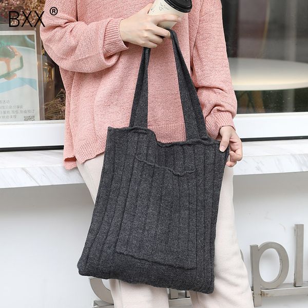 

bxx] casual knitting crossbody bag for women 2020 spring fashion high capacity shoulder messenger bag lady travel handbag hk615