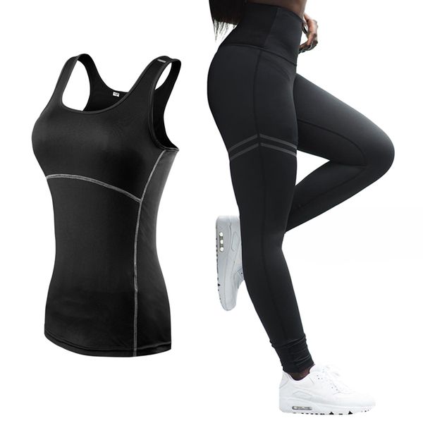 

sport clothes for women yoga set running fitness sport vest+pants yoga leggings gym clothes jogging suit, White;red