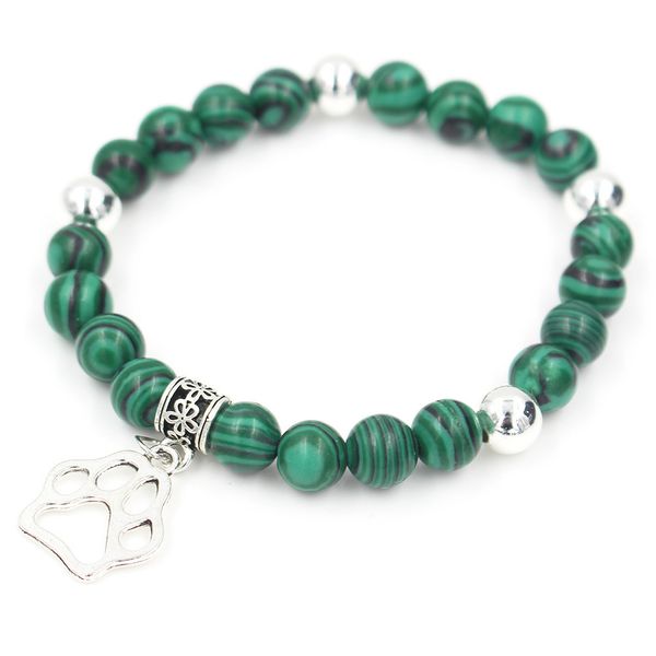 

natural energy stone hand dog's pendant elastic force bracelet bracelet, Golden;silver