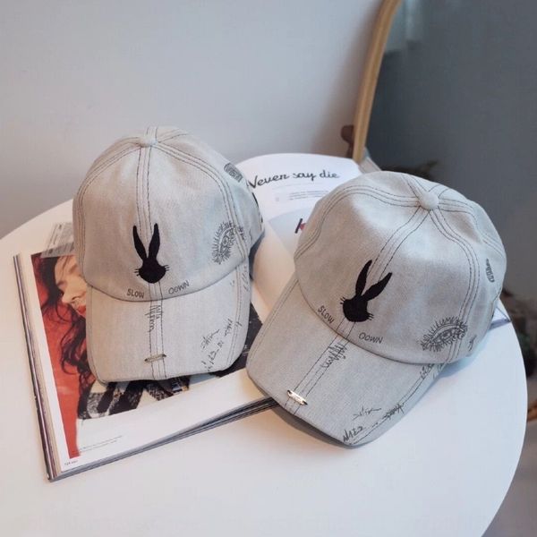 

кролик бейсбол ян ми вышитые граффити гуань сяотун старый прилив шляпа ковбойская шляпа бейсболка ковбойская кепка, Blue;gray