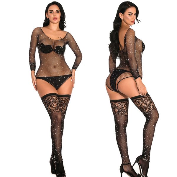 

екђална mesh пѬозѬанй bodystocking беле diamonds икоѬка rhinestone бикини tight ажђѬне жен, Black;white