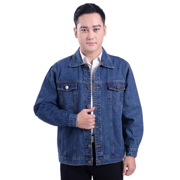 

2019 spring pure cotton welders anti-static workwear work clothes denim men's jacket, Black;brown