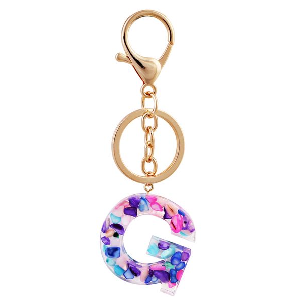 

key chain творческое 26 письмо кулон темперамент key chain акриловая a to z keyrings car key ring simple cute party 2020, Silver