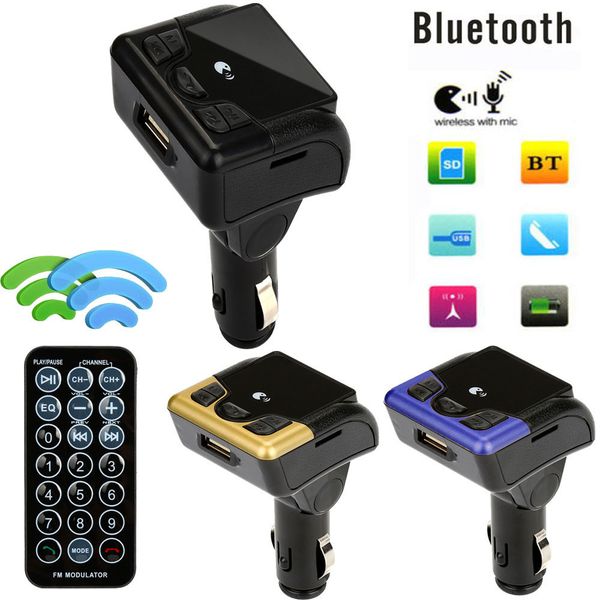 

car bluetooth wireless fm transmitter aux radio adapter mp3 handscall kit #@z