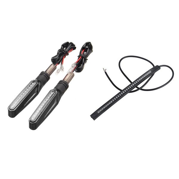 

1 pcs durable 48 smd motorcycle brake lights turn lights led waterproof & 2 pcs flowing water light universal motorcycle