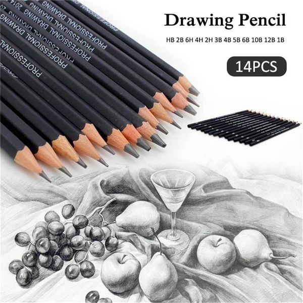 

14pcs school art writing supply 6h set hb 4h lapis supplies 3b 10b 1b 12b sketch art drawing 2h and pencil 6b 2b 5b 4b student