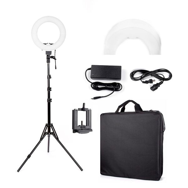 

led camera mirror video ring light kit with 2m stand color filer and carry bag for makeup
