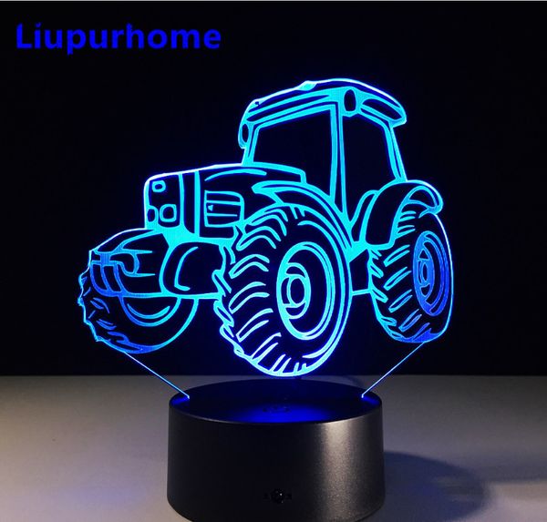 

heavy trucks 3d night light car lamp usb 7 colors changing led bedroom lamp party decor lamp boy gift touch light 3d28