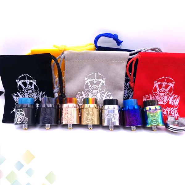 

Apocalypse 24 RDA Atomizer With Resin Drip Tip 24mm PEEK Insulators 7 Colors Fit 510 E Cigarette DHL Free