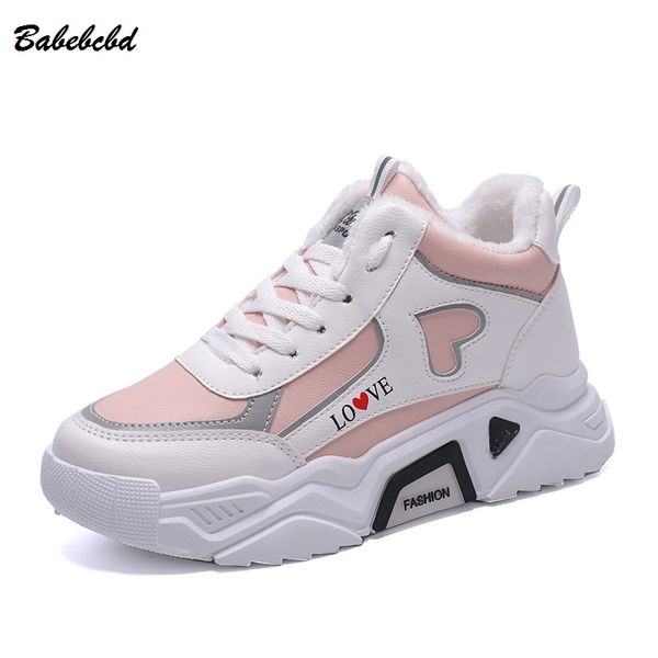 

2019 new winter shoes girl versatile collection winter ins shoes with cotton sneakers and fleece boots women, Black
