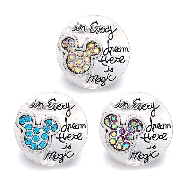 

new component 012 crystal 3d 18mm metal snap button for bracelet necklace interchangeable jewelry women accessorie findings