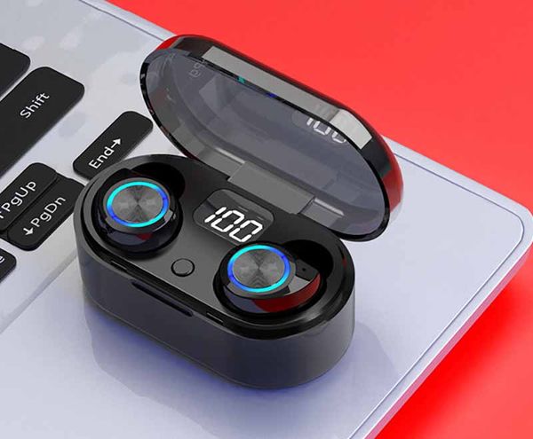 

Designer Wireless Bluetooth Earphones Touch Control V5.0 Mini Portable Earbuds Headset Electric Quantity with LED Digital Display 2 Colors