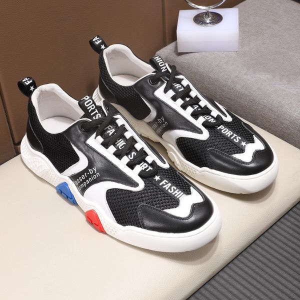 

2019 craft men's casual shoes breathable comfortable sports shoes mesh stitching flat shoes original box delivery, Black