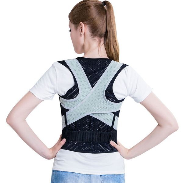 

wholesale posture corrector breathable men and women hump correction belt posture belt back correction sitting for adult, Black;blue