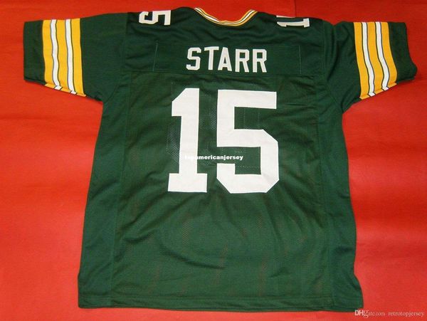 

retro #15 bart starr custom green mitchell & ness jersey mens stitching s-5xl,6xl football jerseys running, Black;blue
