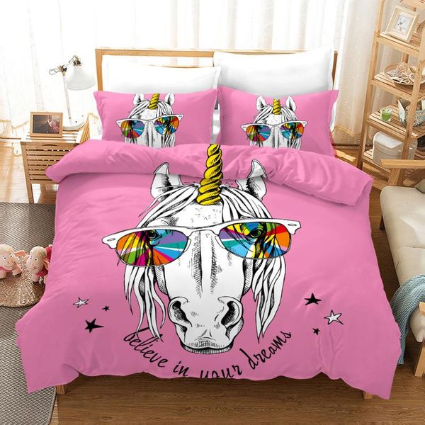 

уникальный unicorn 3d пододеяльник пододеяльники наволочки для детской комнаты декор утешитель постельные принадлежности комплекты постельно