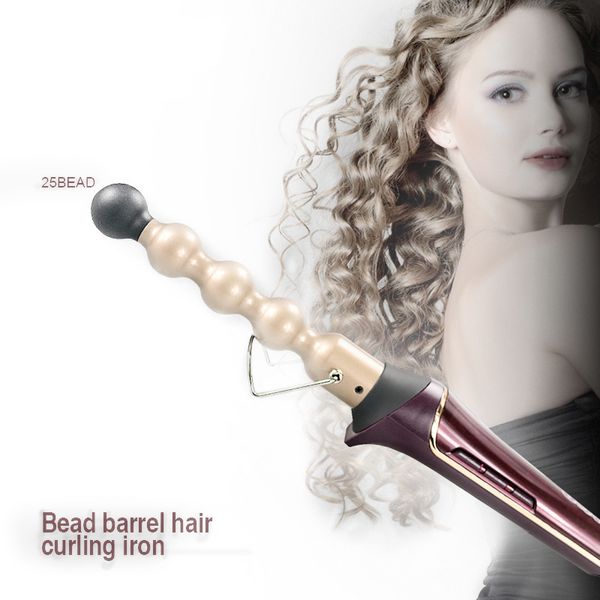 

110-240v professional hair curler ceramic roller bead curling irons wand machine 13-25mm magic curls styling tools hair curler