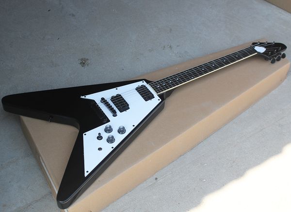 

Черный V образного электрическая гитары с черными Метизами, Humbuckers Пикапами, Rosewood грифом, можно подгонять как запрос