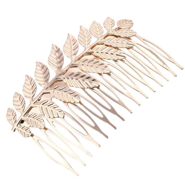 

elegant easy wear daily bridal hair accessories beautiful fashion infix metal wedding leaf shaped gift hair clip comb portable, Golden;white