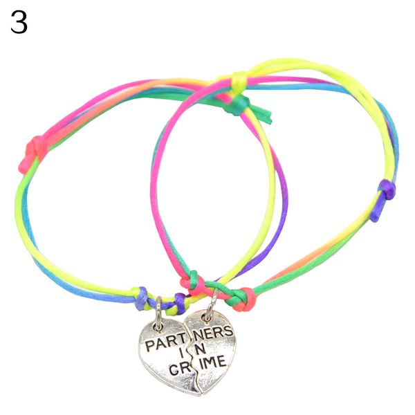 

fashion women girl letter carved heart bff friend matching bracelet gift 2, Golden;silver