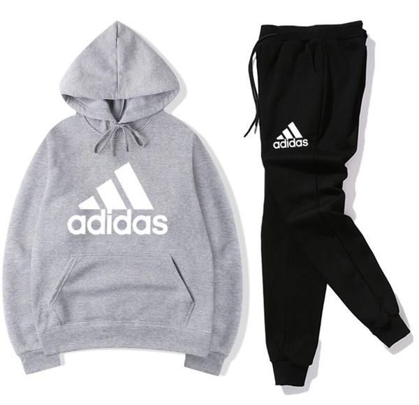 

women two piece set hoodies pant adidas clothing aape warm women ladies tracksuit set 2pcs pants suit female conjunto feminino, Gray
