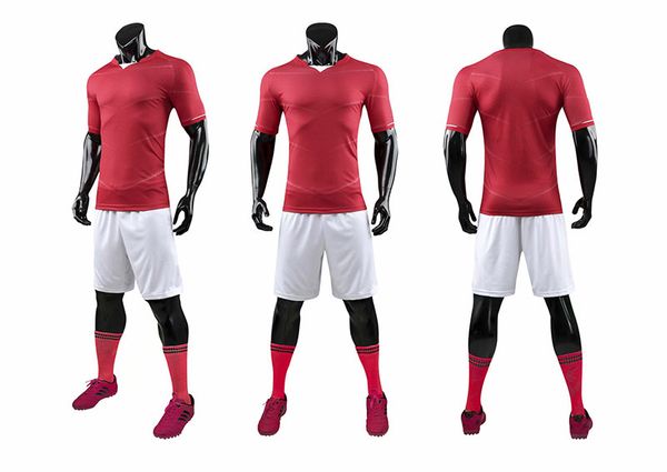 

2019 men training football sets with shorts uniforms reversible football jerseys for that home and away look kits sports b25-01, Black;red