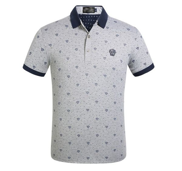 

mens versace mens способа конструктора высокого качества класса люкс мужские дизайнерские футболки поло лето с короткими рукавами turn ворот, White;black