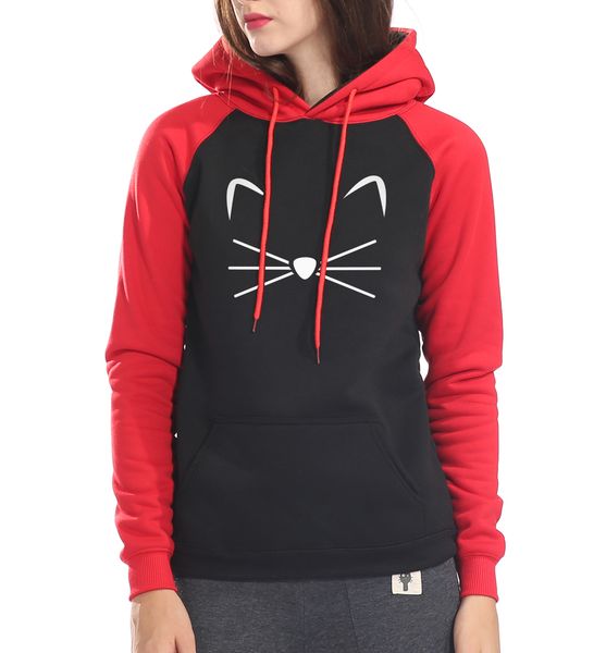 

fleece tracksuits kawaii raglan long sleeve pink women casual hoodies female harajuku pullovers, Black