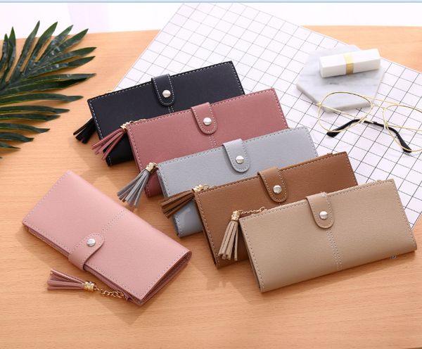 

jiulin long solid women wallets fashion hasp leather wallet female purse clutch money women wallet coin purse, Red;black