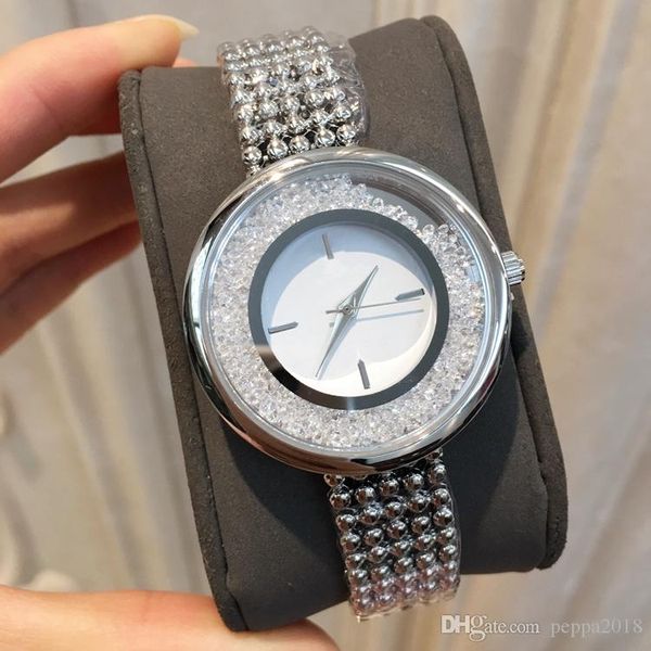 

2019 женская мода часы алмазный браслет цепи кварцевые повседневный стали стиль люкс платье кварц casual часы relojes de marca mujer, Slivery;brown