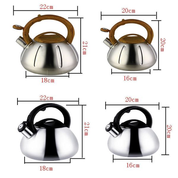 

stainless steel kettle gas cooker teapot automatic sound whistle camping tea enamel pot other bakeware