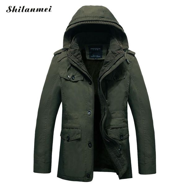 

plus size winter fleece jacket warm green men jacket thermal hooded men jackets and coat outerwear clothing 3xl 4xl 5xl 6xl, Black;brown