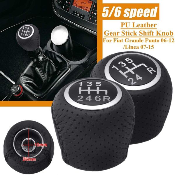 

gear shift knob head level for grande punto linea 2006 - 2012 car pu leather breathable accessories new car 5 / 6 speed