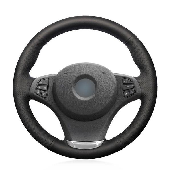 

for bmw e83 x3 2003-2010 hand-sewn steering wheel cover black artificial leather